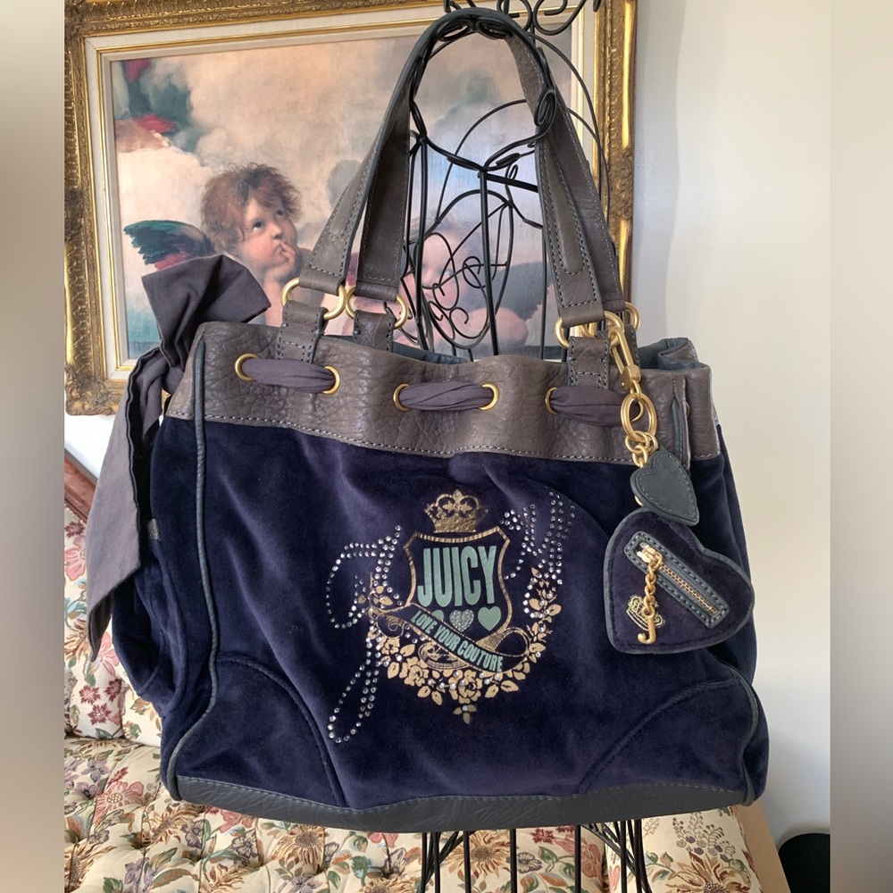 Juicy Couture Authentic Rare Velour Y2K Shoulder Bag Dreamer Purse
